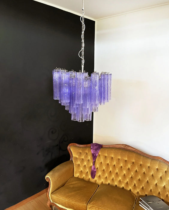 Fantastic Murano Amethyst Glass Tube Chandelier-DWHOME