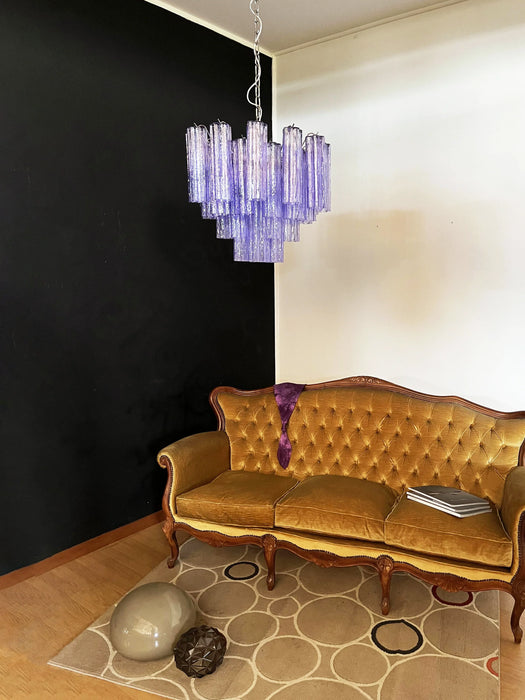 Fantastic Murano Amethyst Glass Tube Chandelier-DWHOME