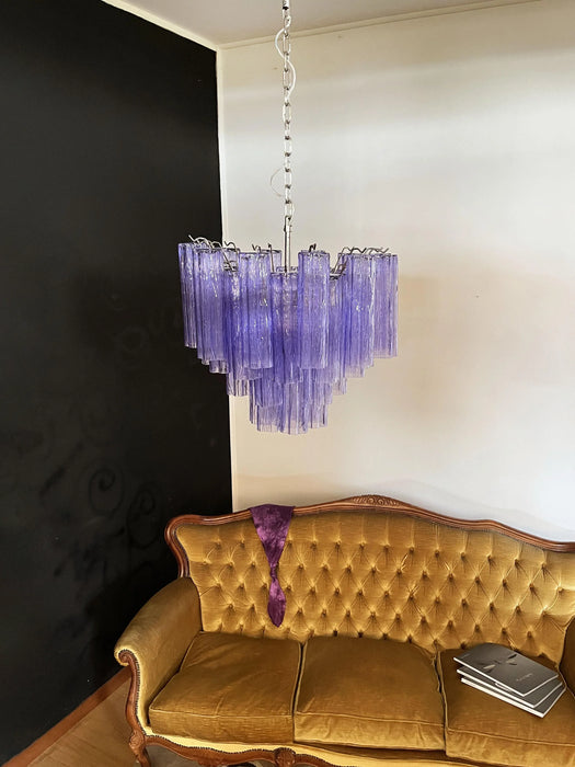 Fantastic Murano Amethyst Glass Tube Chandelier-DWHOME