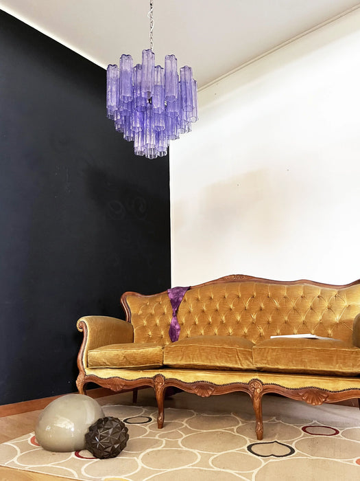 Fantastic Murano Amethyst Glass Tube Chandelier-DWHOME