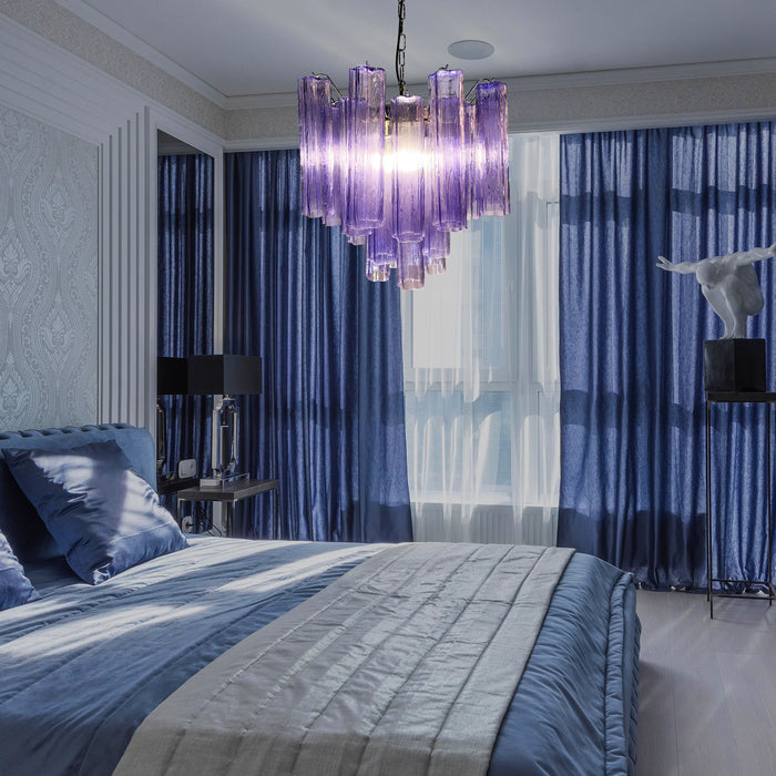 Fantastic Murano Amethyst Glass Tube Chandelier-DWHOME