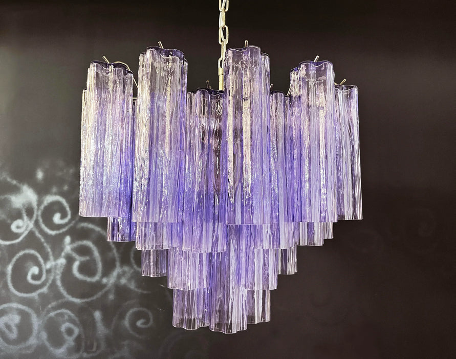 Fantastic Murano Amethyst Glass Tube Chandelier-DWHOME