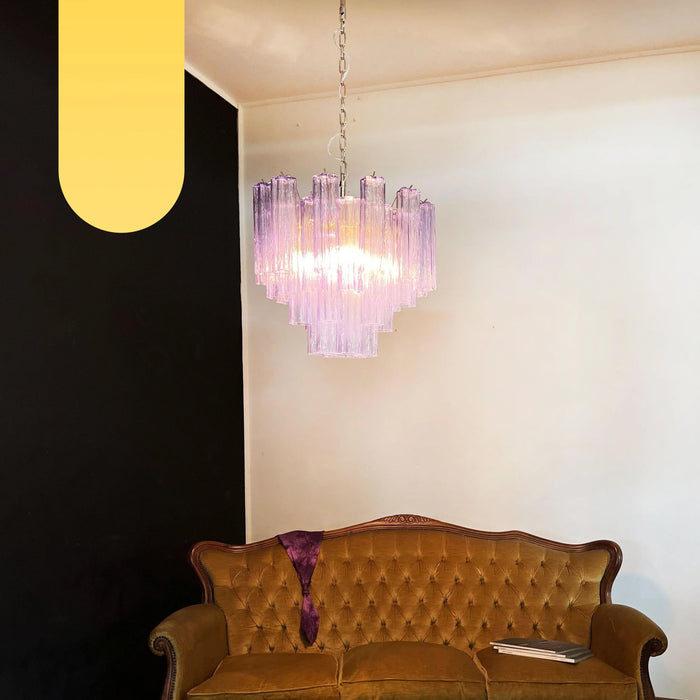 Fantastic Murano Amethyst Glass Tube Chandelier-DWHOME