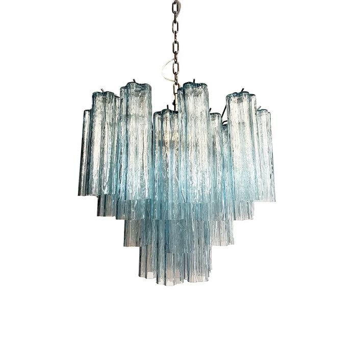 Fantastic Murano Blue Glass Tube Chandelier-DWHOME