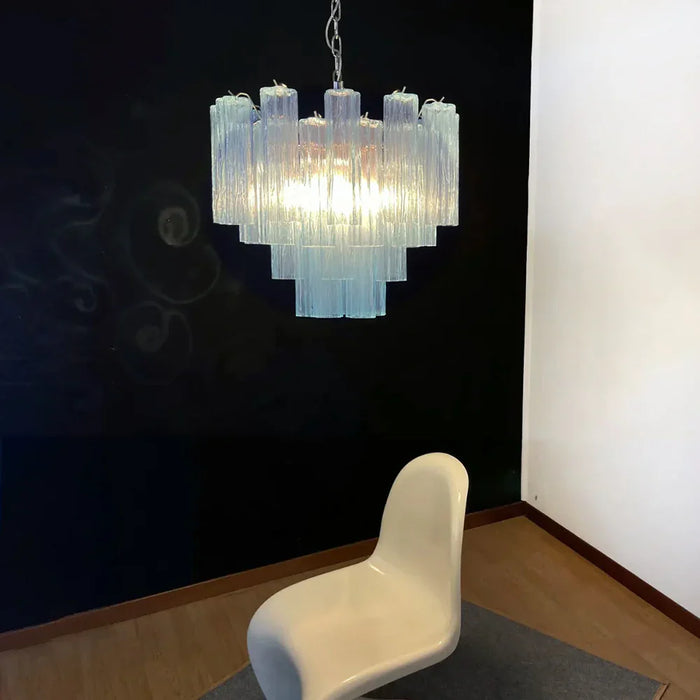 Fantastic Murano Blue Glass Tube Chandelier-DWHOME