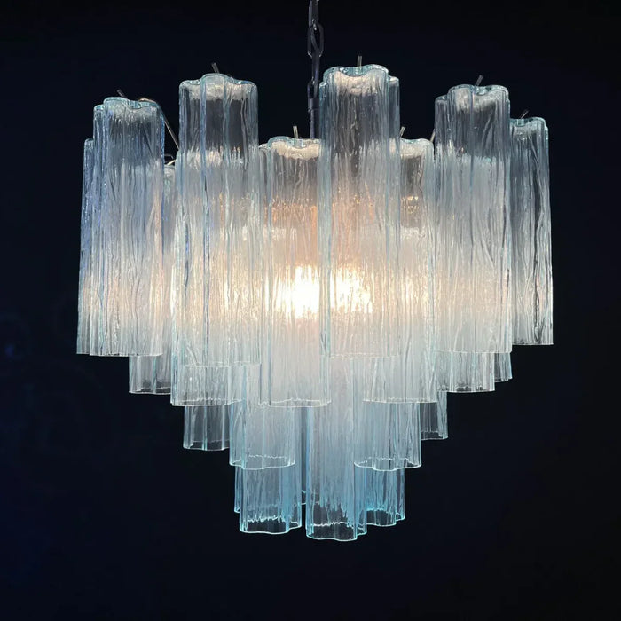 Fantastic Murano Blue Glass Tube Chandelier-DWHOME