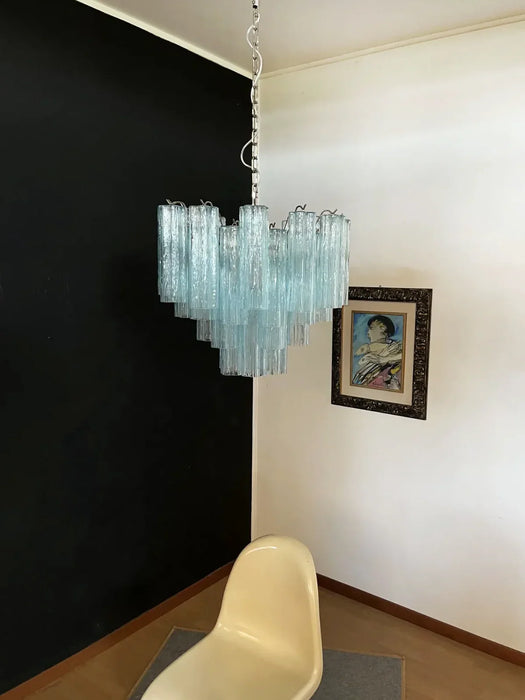 Fantastic Murano Blue Glass Tube Chandelier-DWHOME