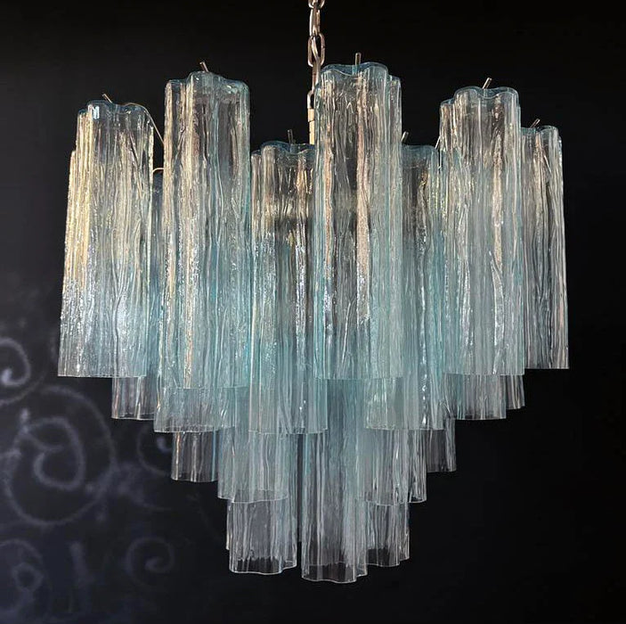 Fantastic Murano Blue Glass Tube Chandelier-DWHOME