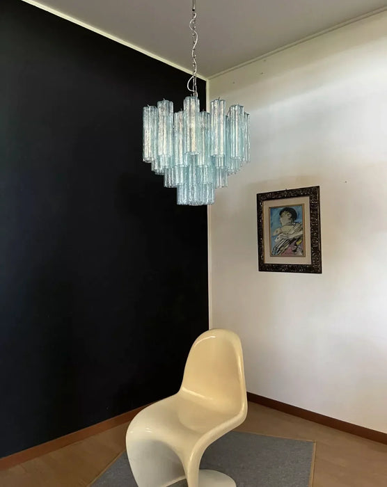 Fantastic Murano Blue Glass Tube Chandelier-DWHOME