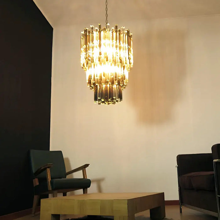 Fantastic Murano Prisms Smoked Transparent Chandelier-DWHOME