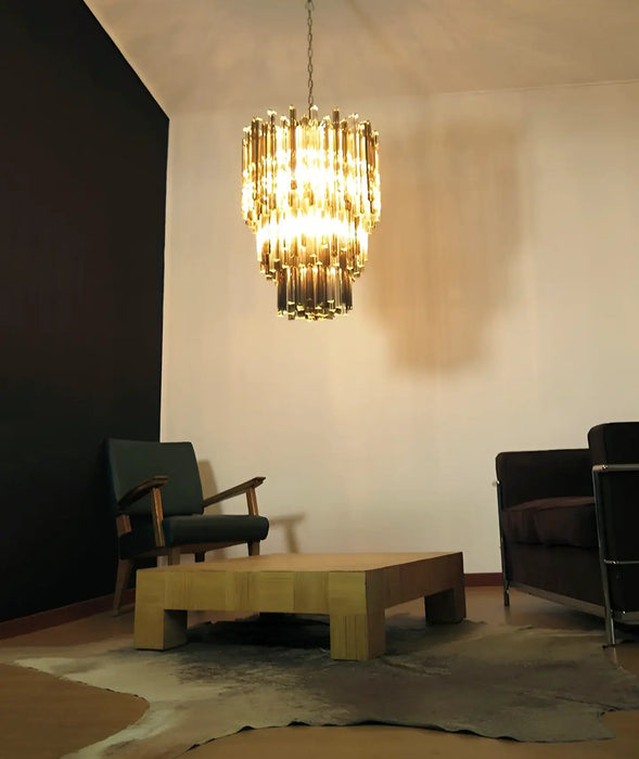 Fantastic Murano Prisms Smoked Transparent Chandelier-DWHOME