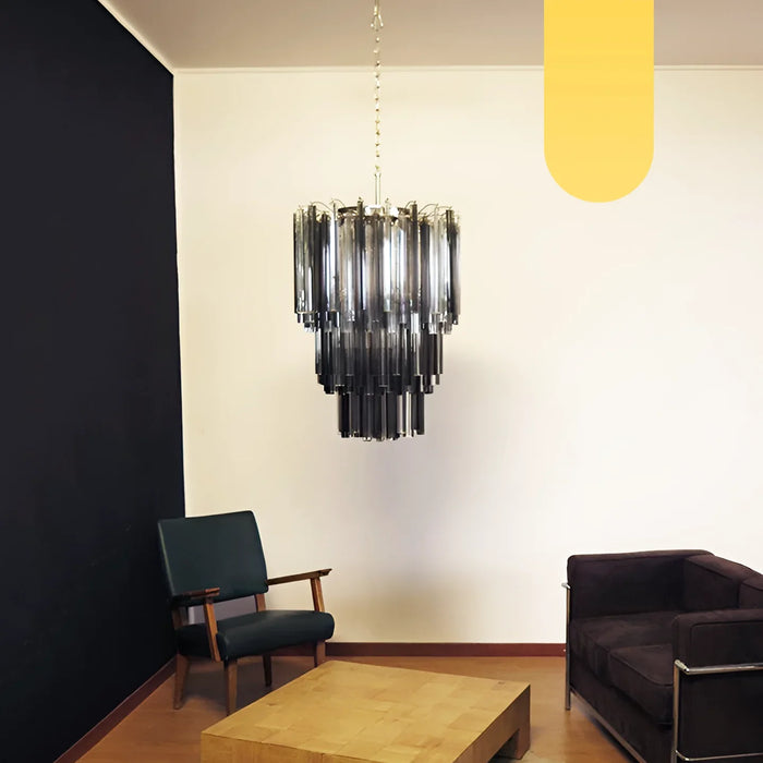Fantastic Murano Prisms Smoked Transparent Chandelier-DWHOME