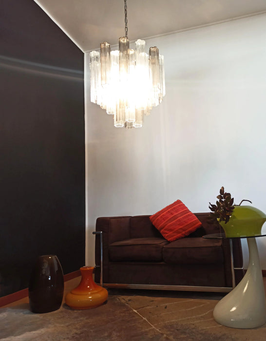 Fantastic Murano Smoked Glass Tube Chandelier-DWHOME