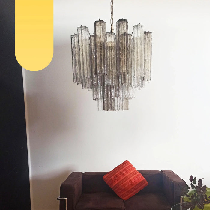 Fantastic Murano Smoked Glass Tube Chandelier-DWHOME