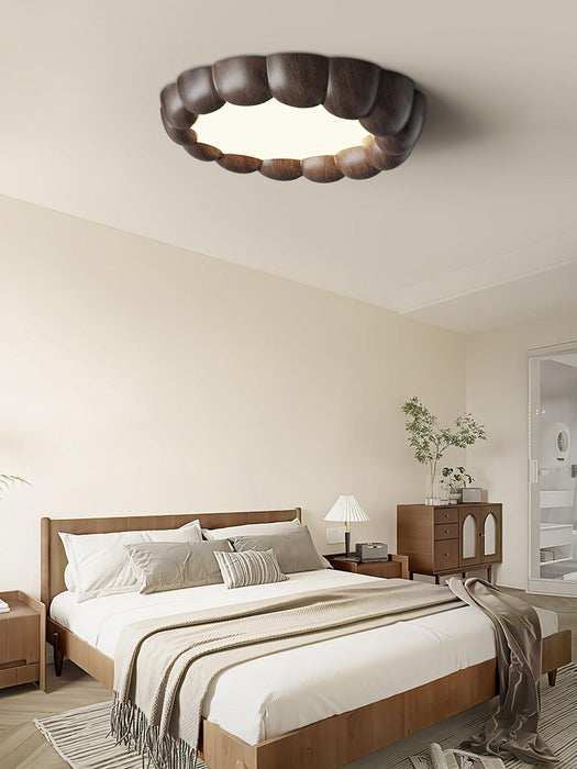 Faux Wood Ripple Ceiling Lamp-DWHOME