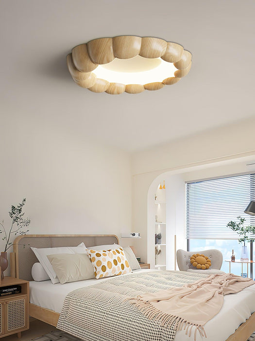 Faux Wood Ripple Ceiling Lamp-DWHOME