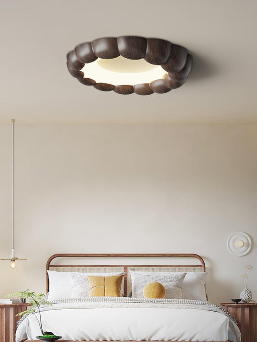 Faux Wood Ripple Ceiling Lamp-DWHOME
