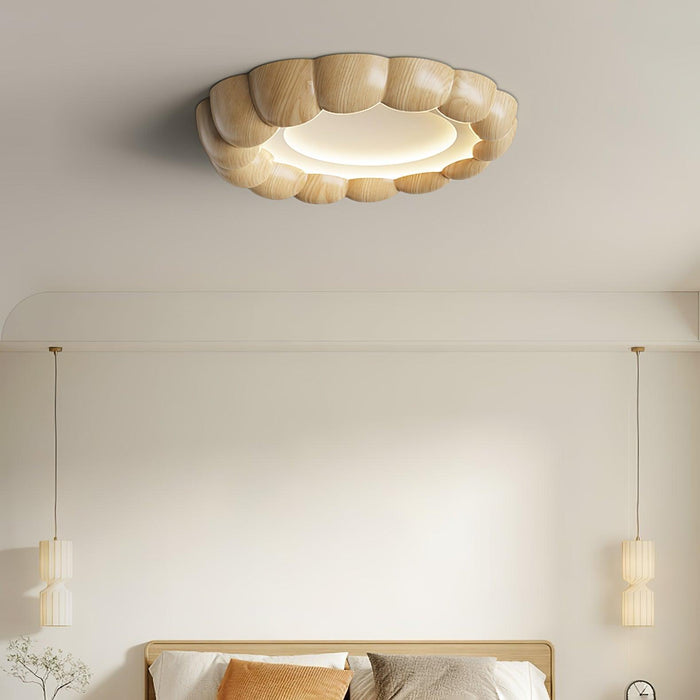 Faux Wood Ripple Ceiling Lamp-DWHOME