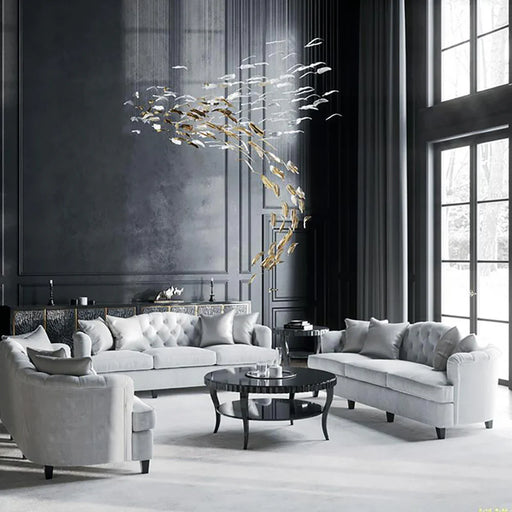 Feather Handblown Glass Chandelier-DWHOME