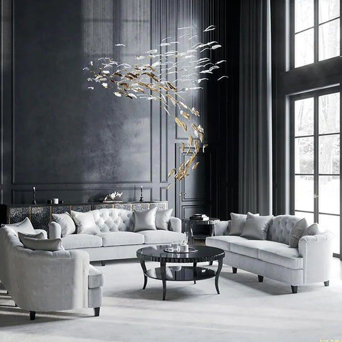 Feather Handblown Glass Chandelier-DWHOME
