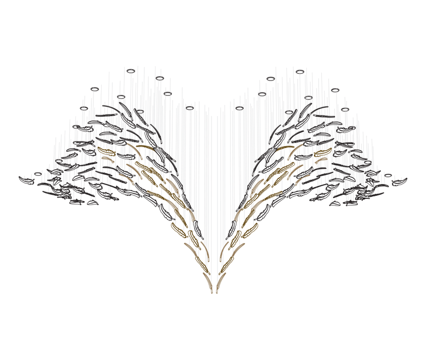 Feather Handblown Glass Chandelier-DWHOME