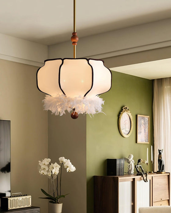 Feathered Lantern Pendant Light-DWHOME