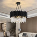 Finn Modern Black Crystal Chandelier for Living Room - DWHOME