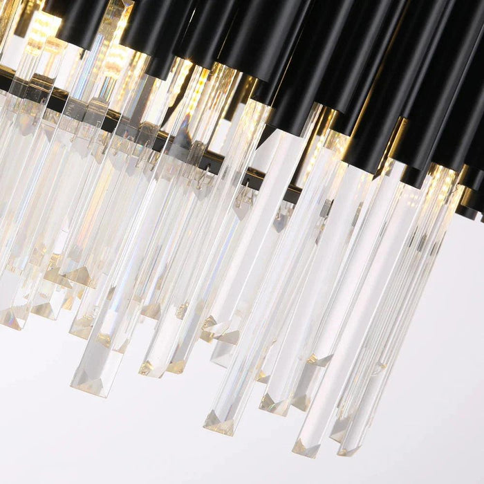 Finn Modern Black Crystal Chandelier for Living Room - DWHOME