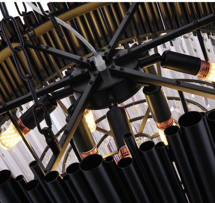 Finn Modern Black Crystal Chandelier for Living Room - DWHOME