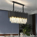 Finn Modern Black Linear Crystal Chandelier Dining Room - DWHOME