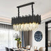 Finn Modern Black Linear Crystal Chandelier Dining Room - DWHOME