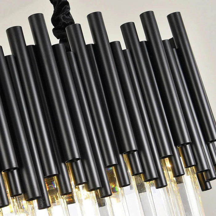 Finn Modern Black Linear Crystal Chandelier Dining Room - DWHOME