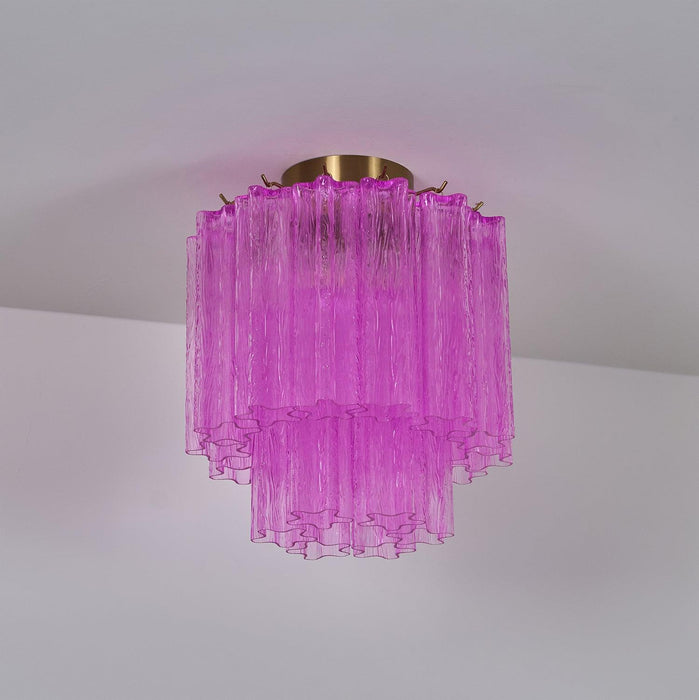Fiora Rose Red Glass Ceiling Lamp - DWHOME