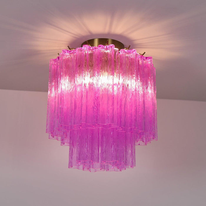Fiora Rose Red Glass Ceiling Lamp - DWHOME