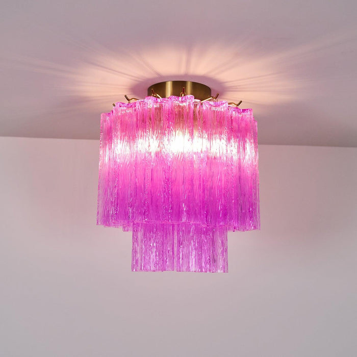 Fiora Rose Red Glass Ceiling Lamp - DWHOME
