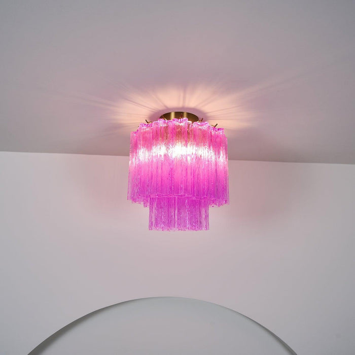 Fiora Rose Red Glass Ceiling Lamp - DWHOME