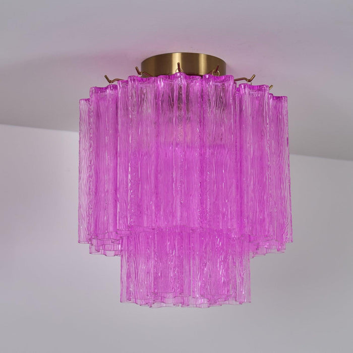 Fiora Rose Red Glass Ceiling Lamp - DWHOME
