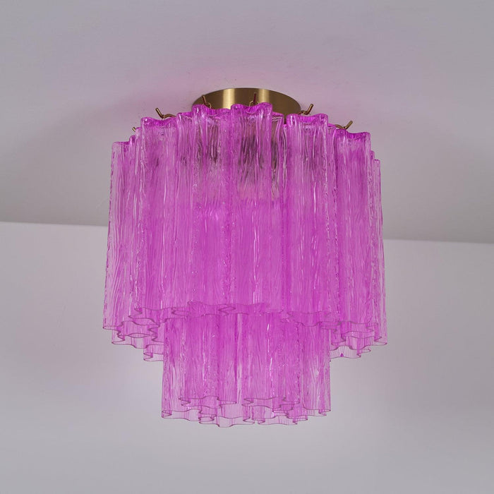 Fiora Rose Red Glass Ceiling Lamp - DWHOME