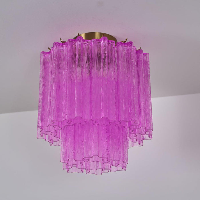 Fiora Rose Red Glass Ceiling Lamp - DWHOME