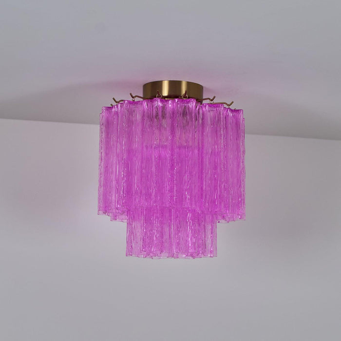 Fiora Rose Red Glass Ceiling Lamp - DWHOME