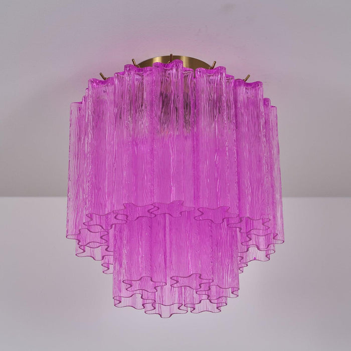 Fiora Rose Red Glass Ceiling Lamp - DWHOME