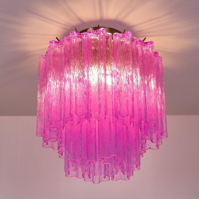 Fiora Rose Red Glass Ceiling Lamp - DWHOME