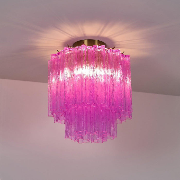 Fiora Rose Red Glass Ceiling Lamp - DWHOME