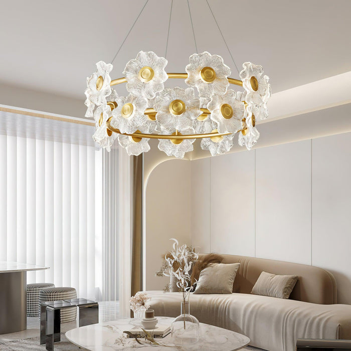 Flora Glass Chandelier-DWHOME