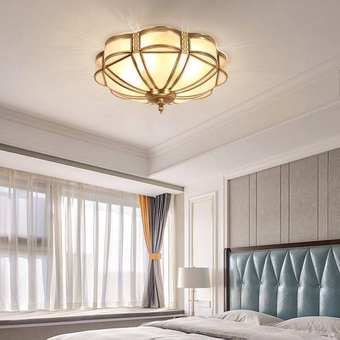 Floral Brass Ceiling Lamp-DWHOME