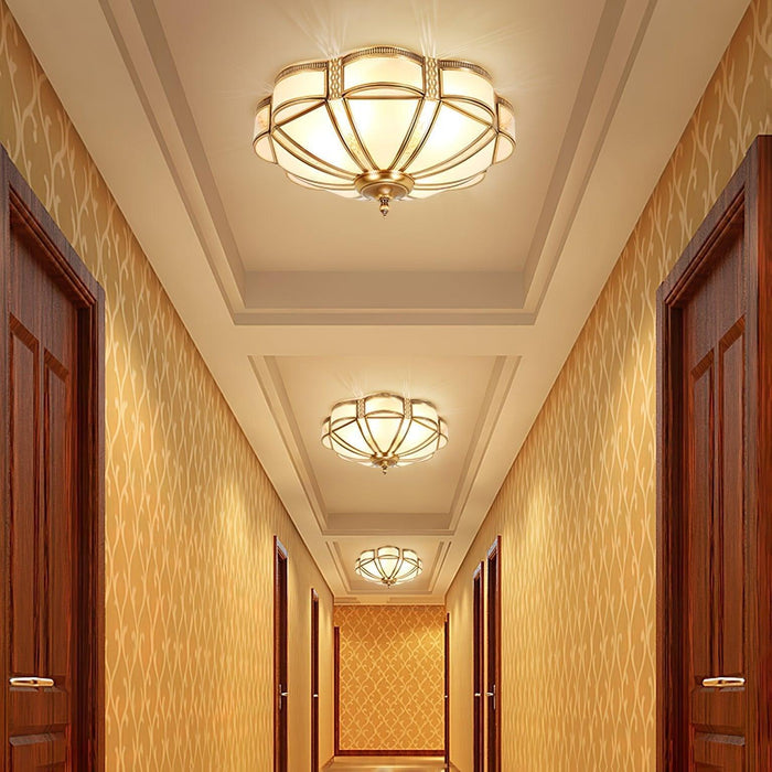 Floral Brass Ceiling Lamp-DWHOME