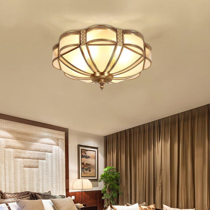 Floral Brass Ceiling Lamp-DWHOME