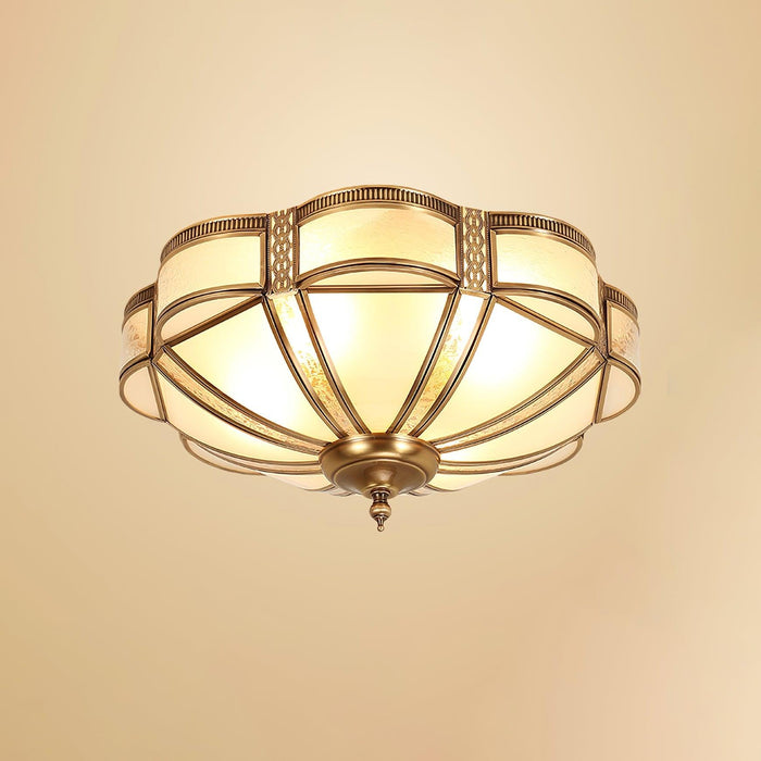 Floral Brass Ceiling Lamp-DWHOME