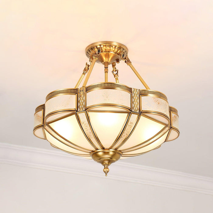 Floral Brass Ceiling Lamp-DWHOME