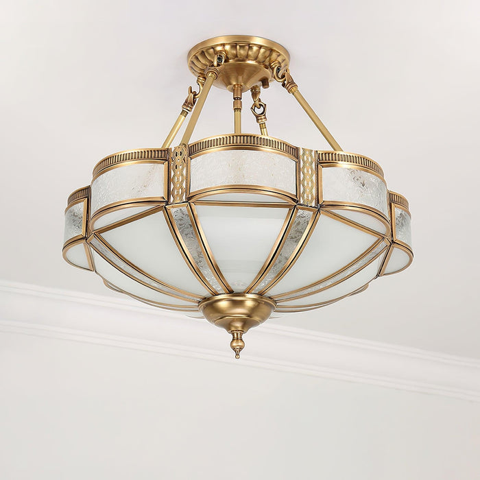 Floral Brass Ceiling Lamp-DWHOME